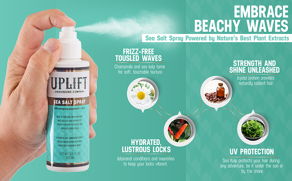 Beauty by Earth Sea Salt Spray for Hair Men & Women - Beach Waves Spray Hair Texturizer, Hair Spray for Fine Hair Texturizing Spray for Hair Texture